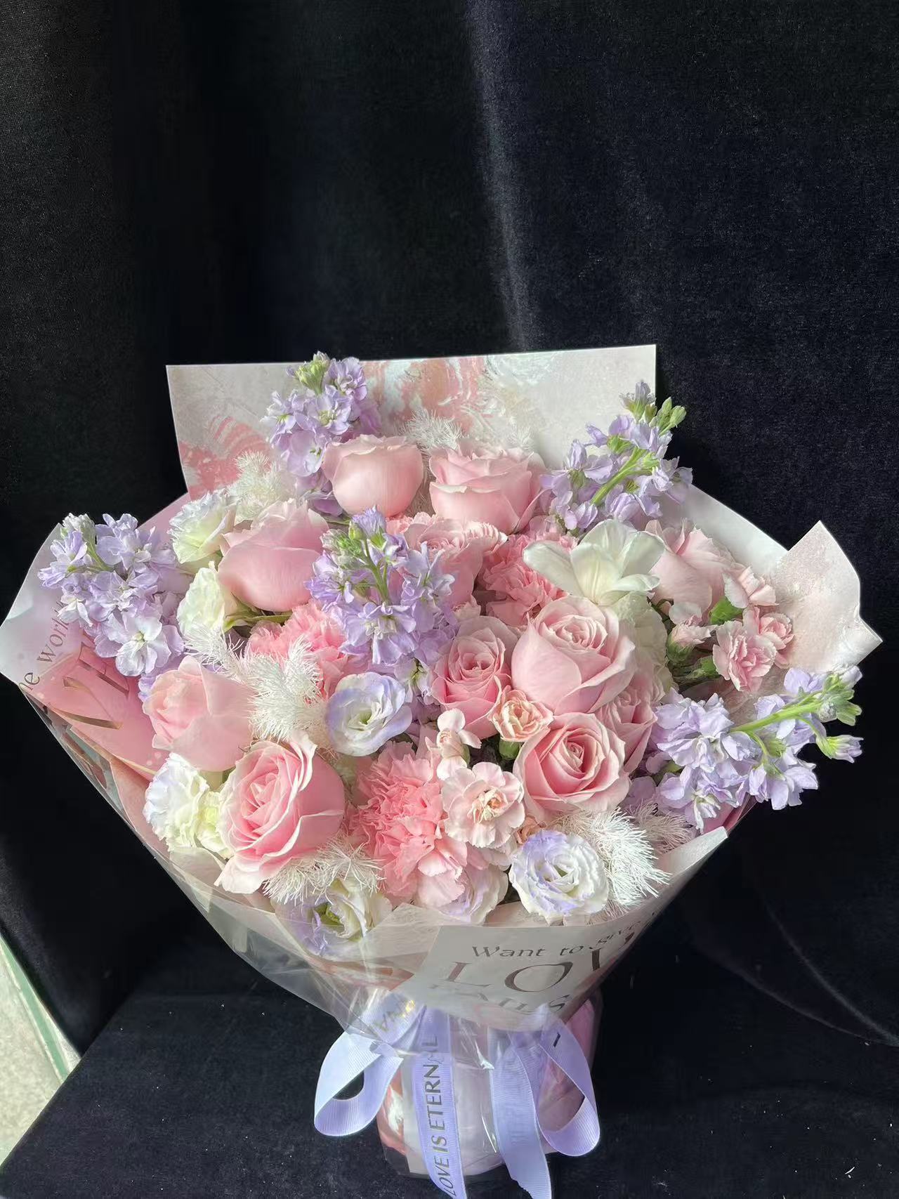 Pink Carnation Bouquet 粉康乃馨粉玫瑰鮮花