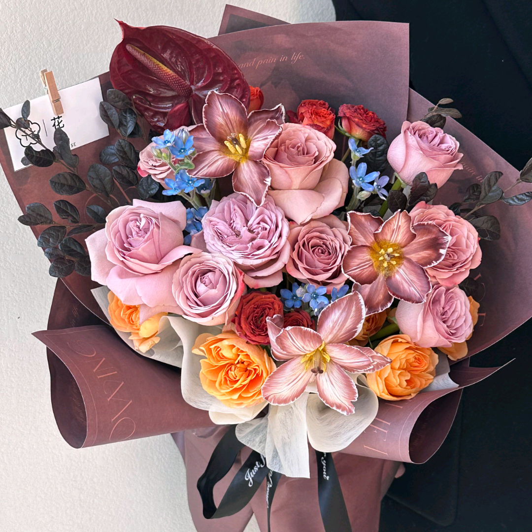 郁金香玫瑰混搭鮮花 香港鮮花即日配送