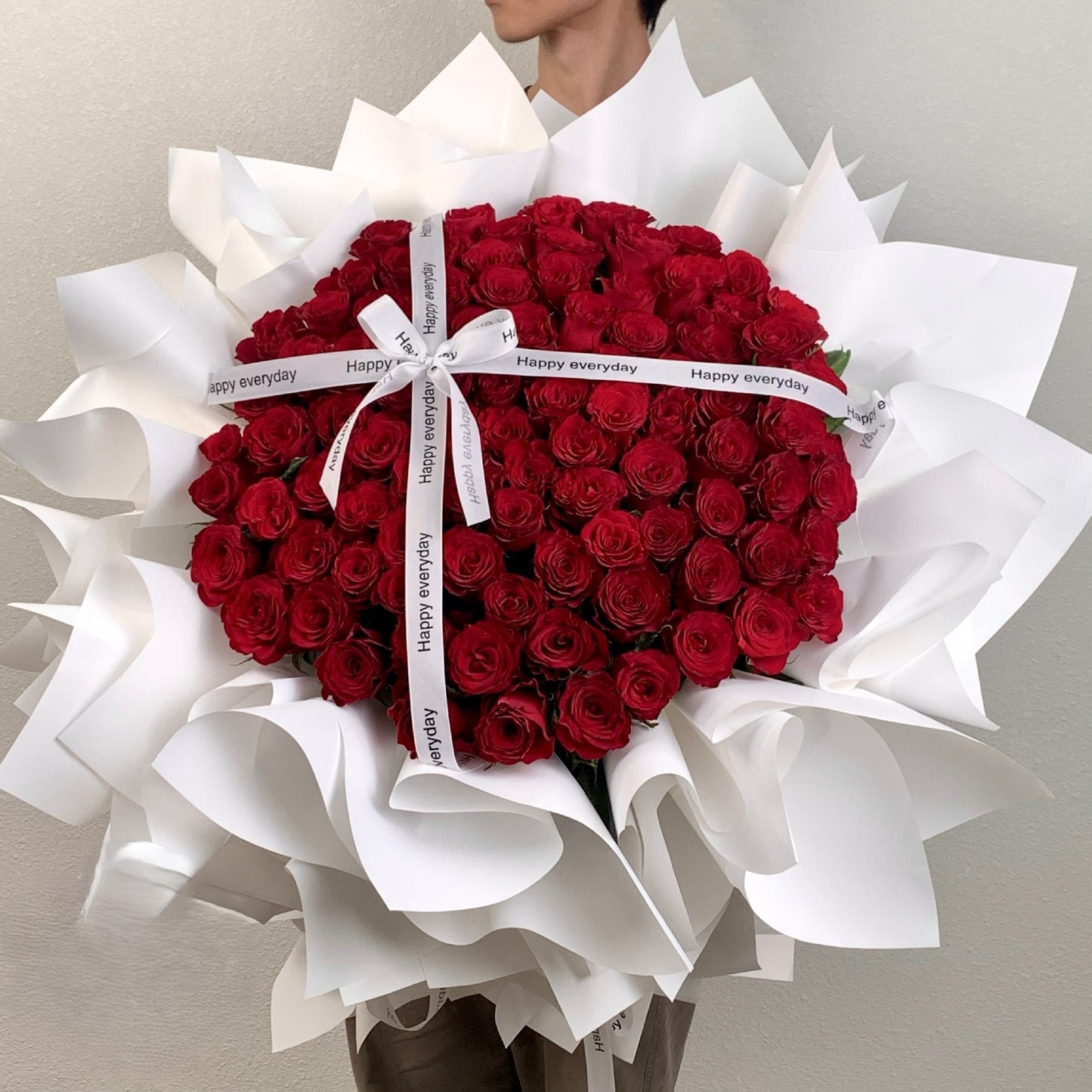 香港花店| 99 Red Roses Bouquet 99枝紅玫瑰鮮花 求婚鮮花