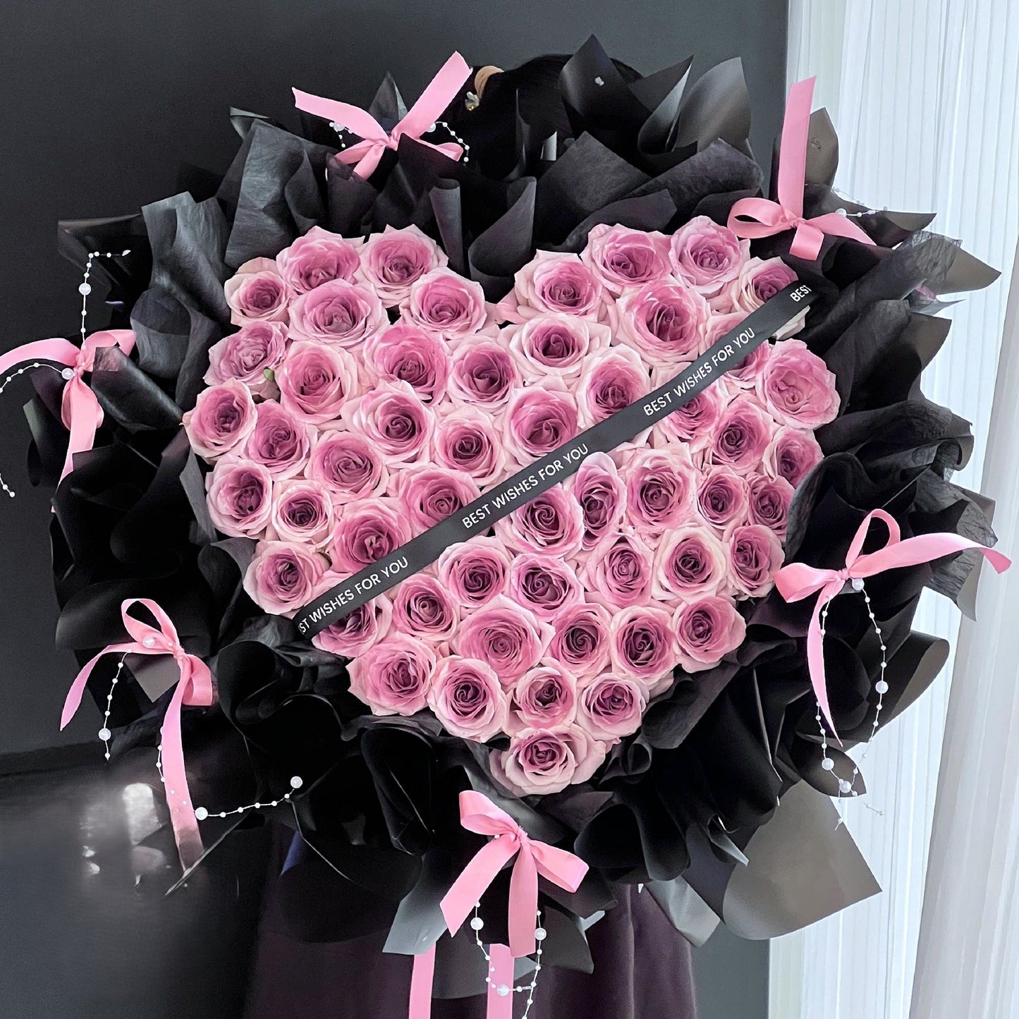 烏梅子醬花束心形玫瑰33/52/99/199枝 香港花店即日送貨