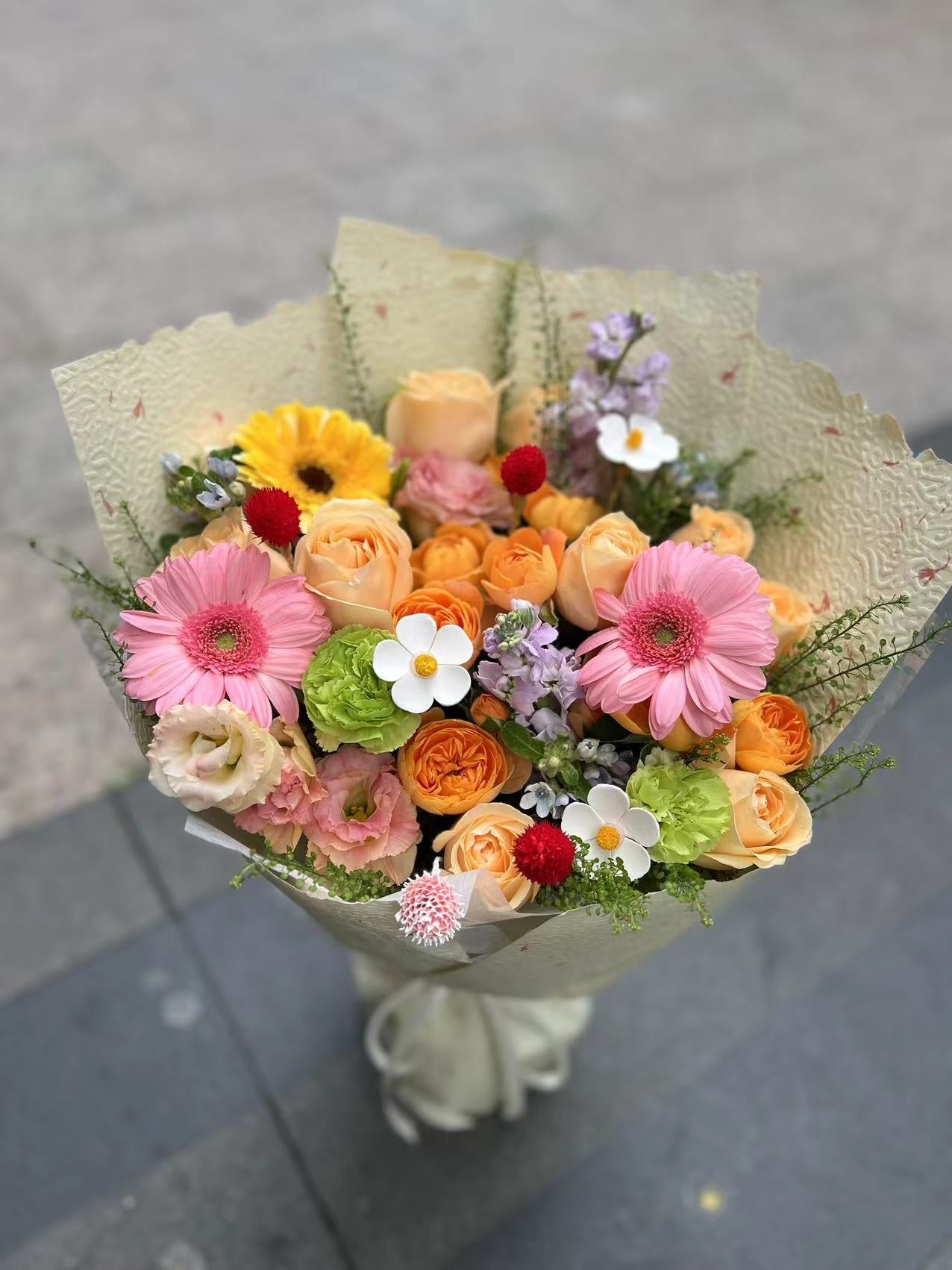 Orange Rose Bouquet 橙玫瑰弗朗花 即日鮮花