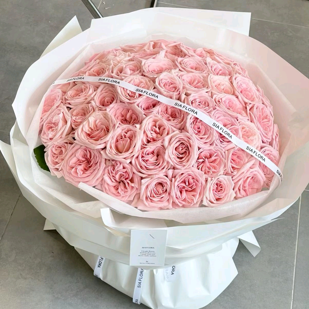 荔枝粉玫瑰鮮花Pink Rose Bouquet 香港鮮花即日配送 33/52枝