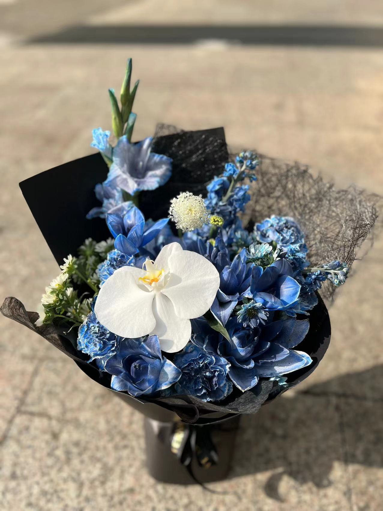 Dark blue bouquet深藍色鮮花 S 香港鮮花即日送貨b25