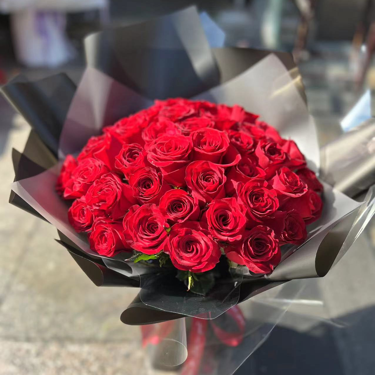 香港花店|紅玫瑰鮮花52枝 Red Rose Bouquet 即日送貨
