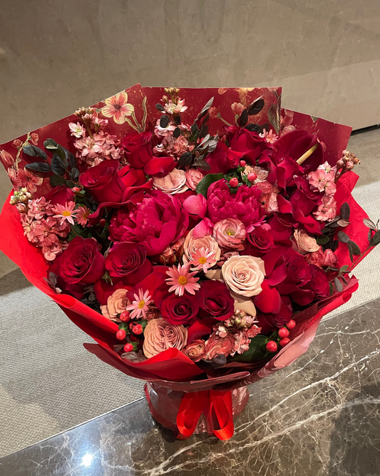 Red Flower Bouquet 紅色花束 大紅花束