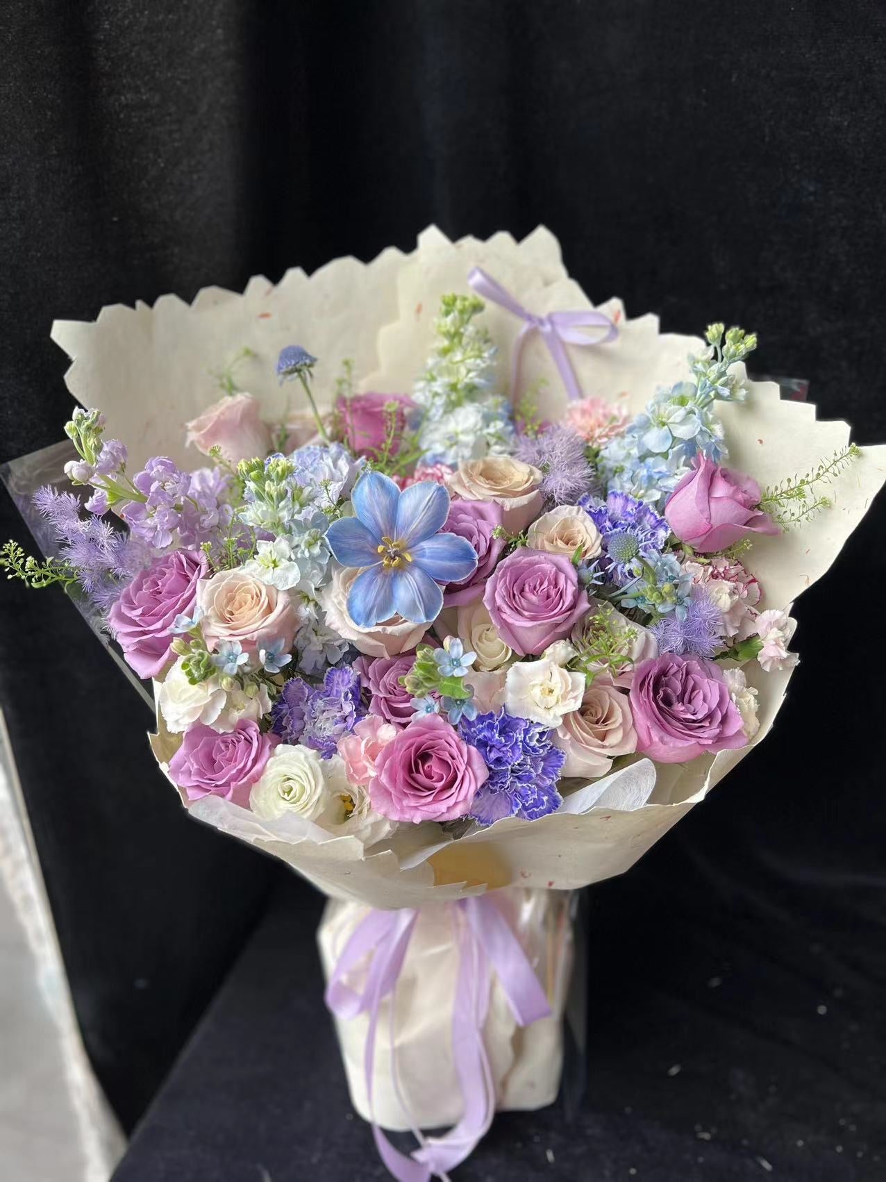 Purple Roses Bouquet 紫玫瑰花束鬱金香 曼塔玫瑰