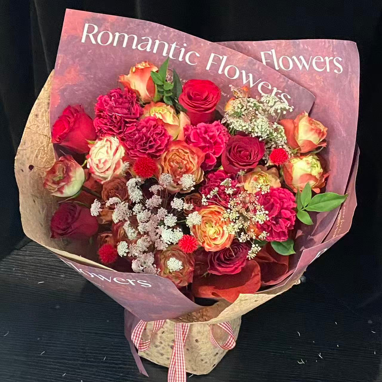 香港花店|Red Bouquet apple rose 蘋果紅玫瑰 即日鮮花