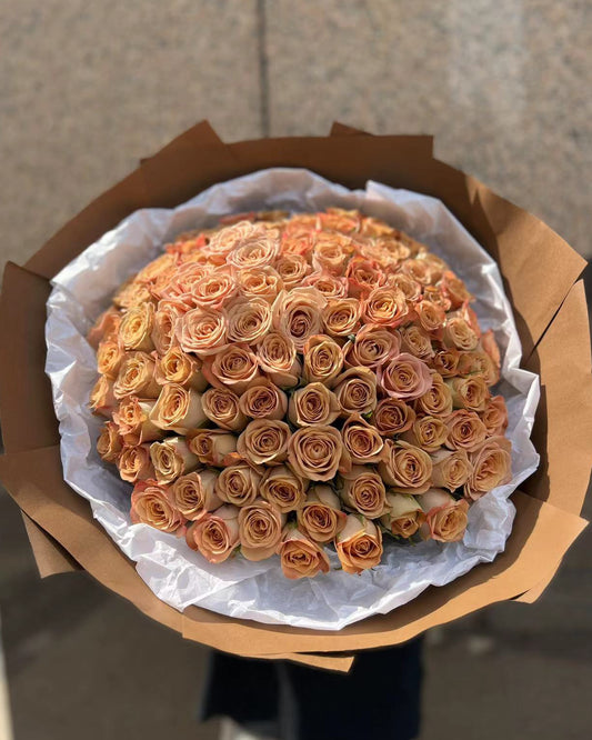 99 Cappuccino Rose Bouquet 99朵復古玫瑰花束 卡布奇諾玫瑰