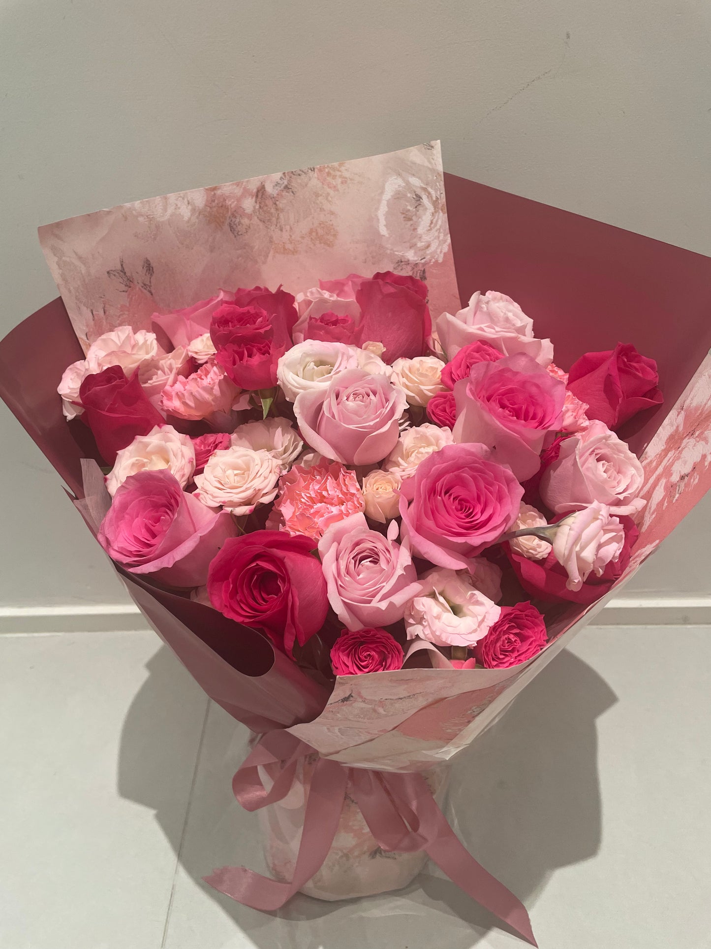 香港花店|Red Bouquet Freud Rose 紅玫瑰鮮花 即日鮮花