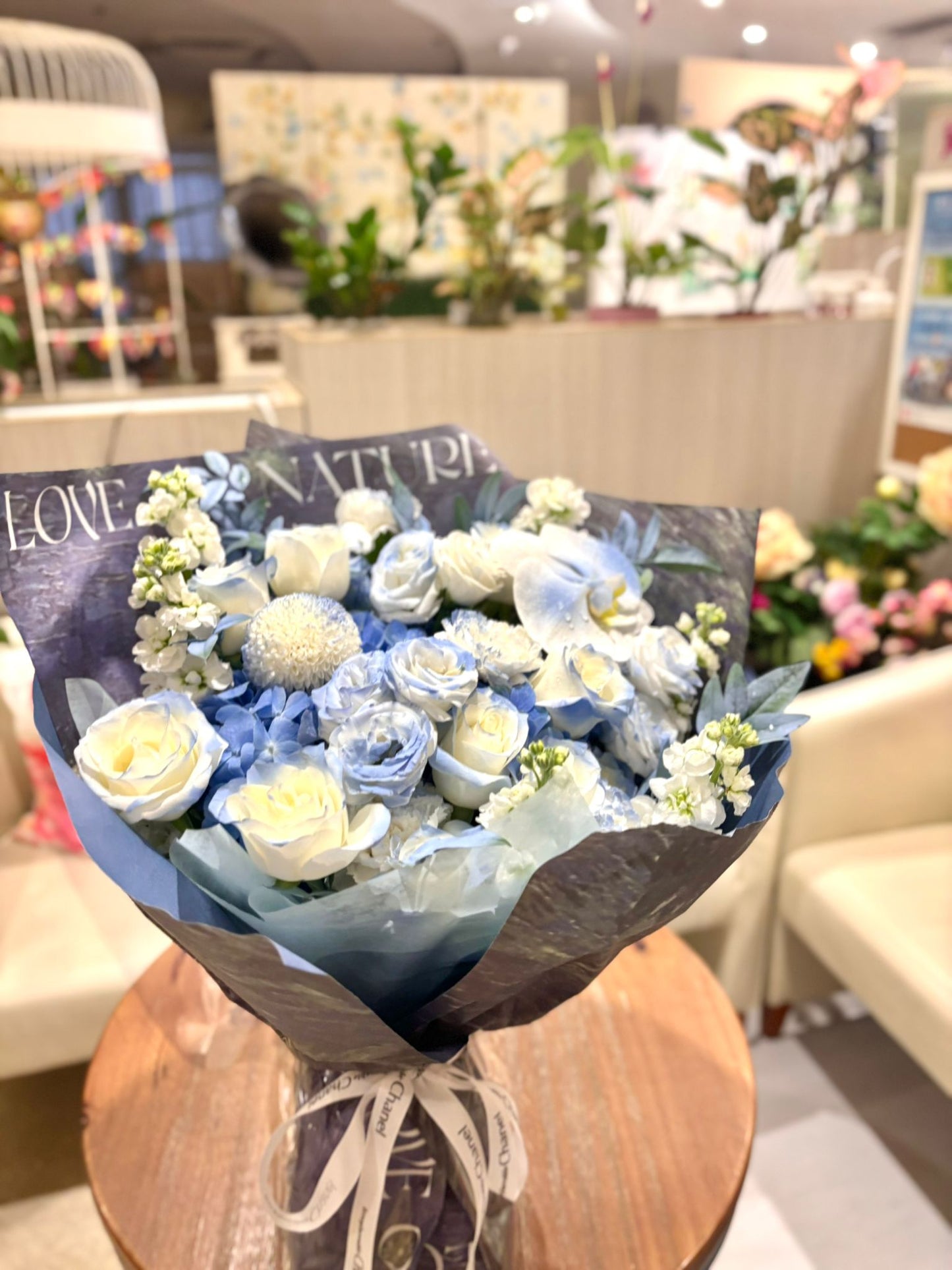 Blue bouquet藍玫瑰蝴蝶蘭花束 L 香港鮮花即日送貨b32