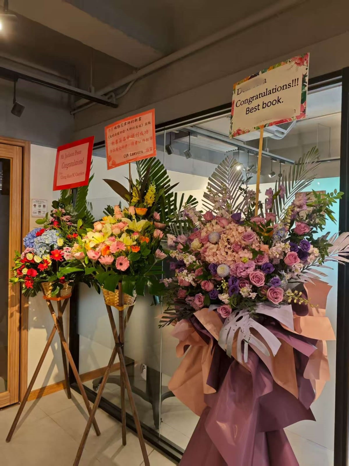 香港花店|開張花籃 喬遷花籃  開業花籃 紫色花籃 L7 Opening Basket