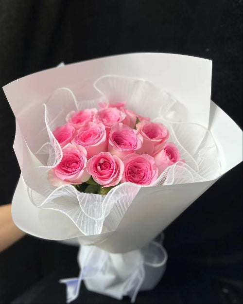 11 Pink Roses 11枝洛神粉玫瑰
