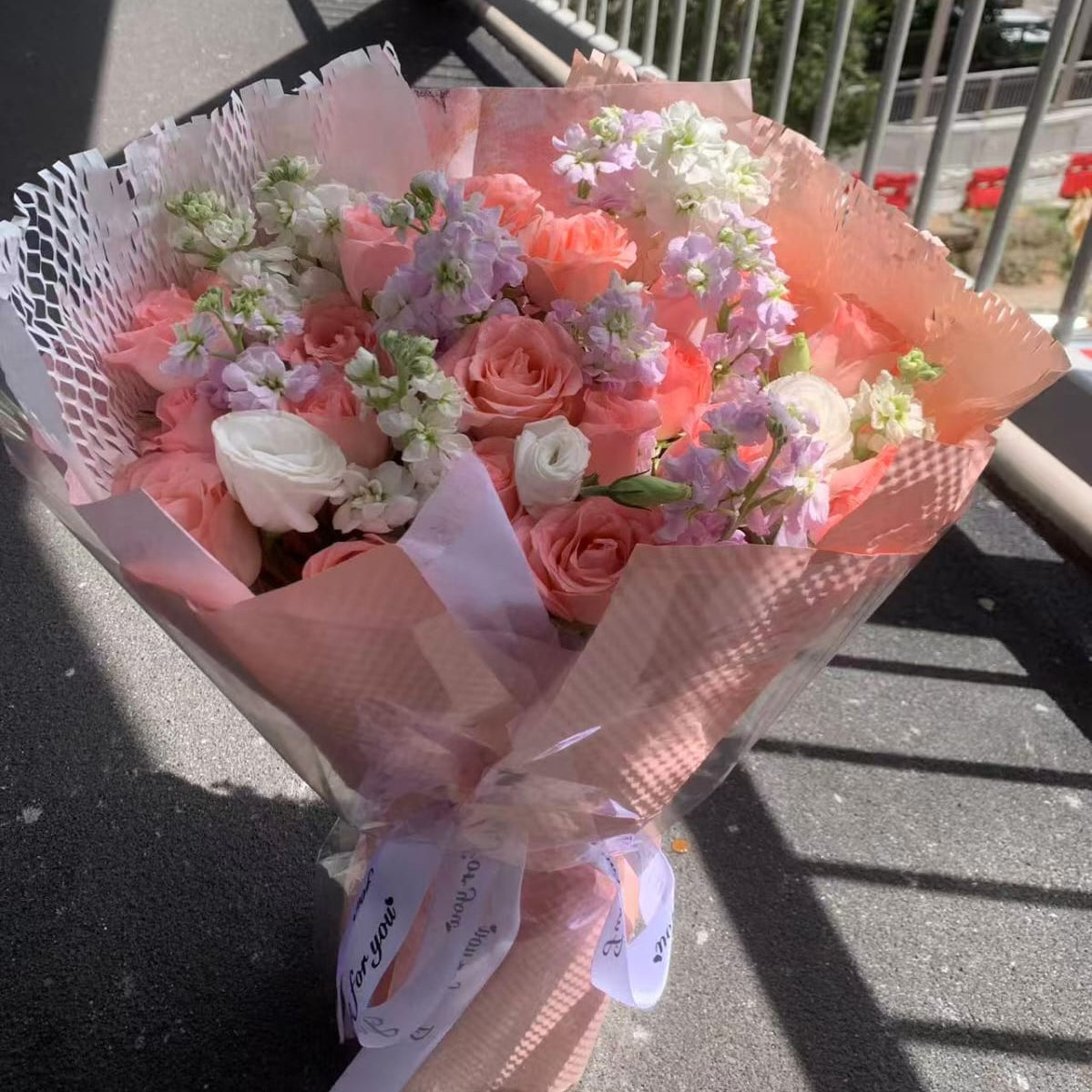 香港花店|Pink Bouquet 粉玫瑰鮮花 即日送貨