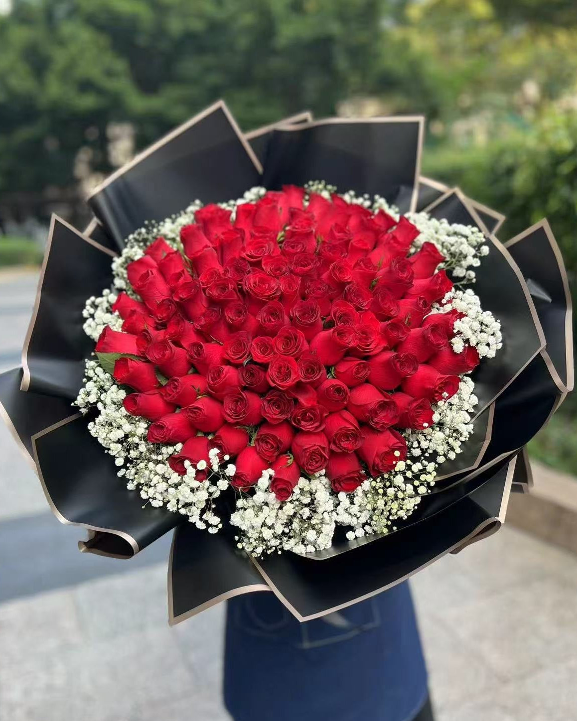 99Rose Bouquet Proposal Bouquet 99枝紅玫瑰滿天星鮮花 求婚花束