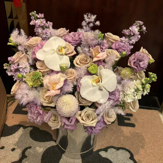 香港花店|Purple Rose Flower Box紫玫瑰花桶 紫色系花盒