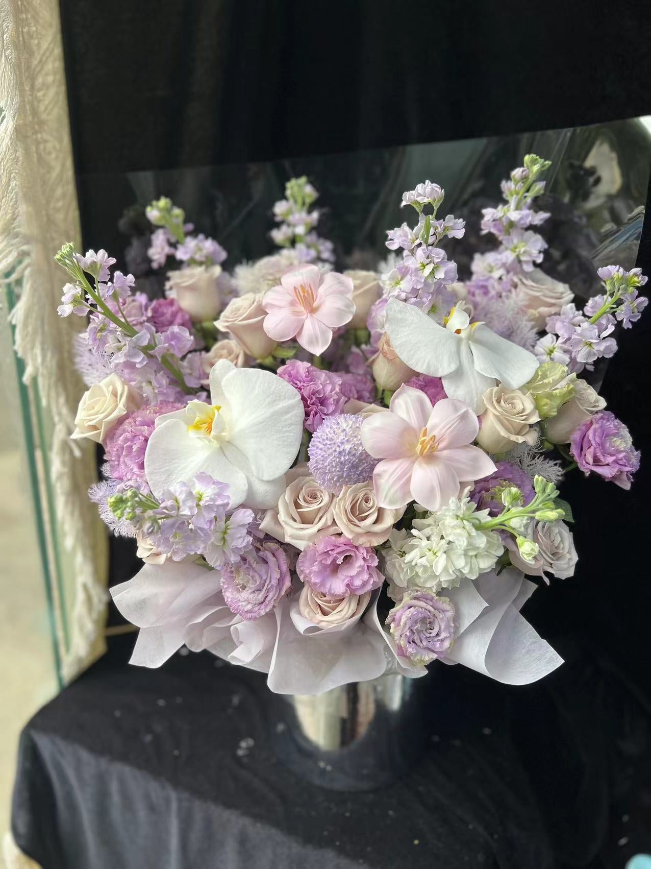 香港花店|Purple Rose Flower Box紫玫瑰花桶 紫色系花盒