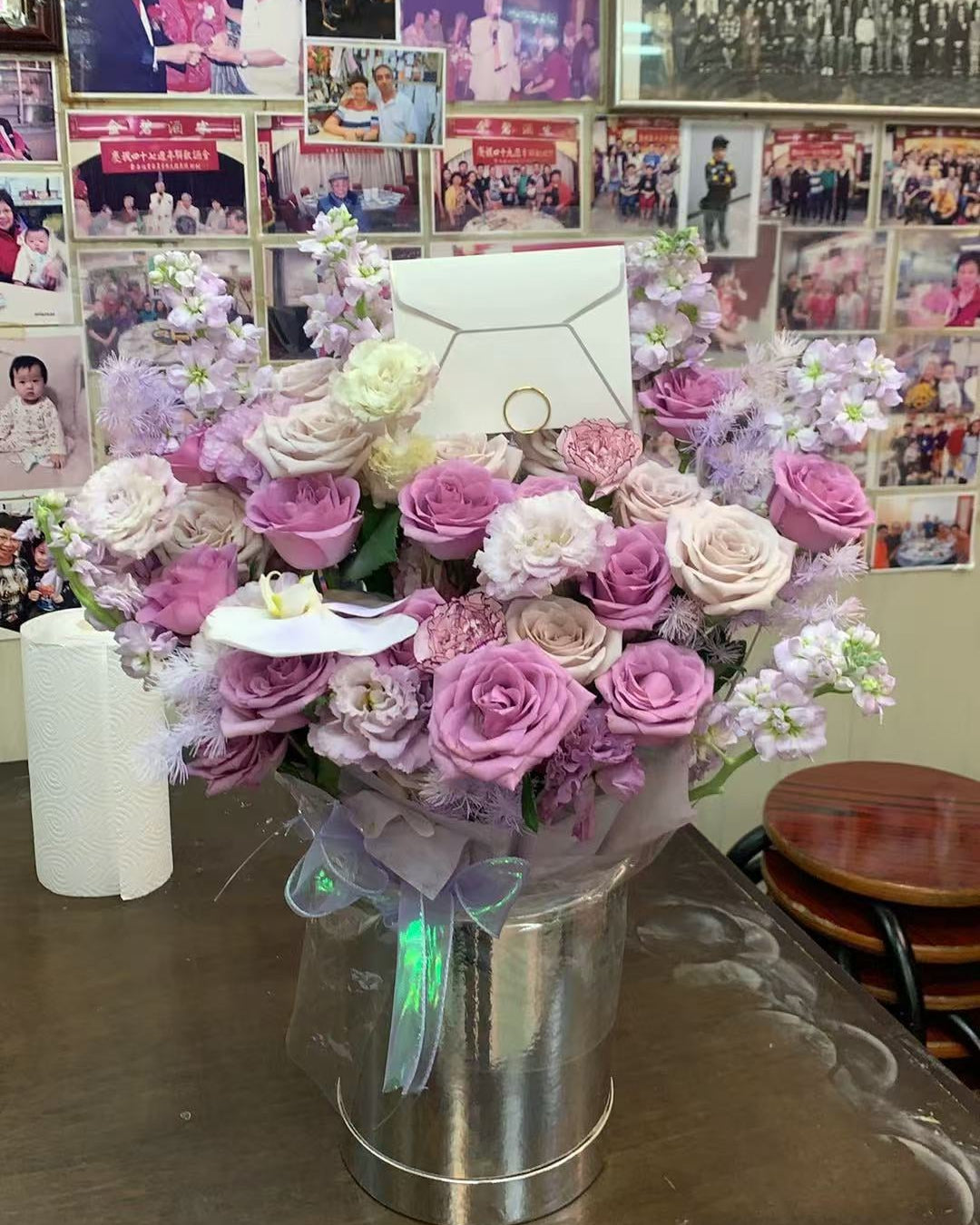 香港花店|Purple Rose Box紫玫瑰花桶 花盒 即日送貨