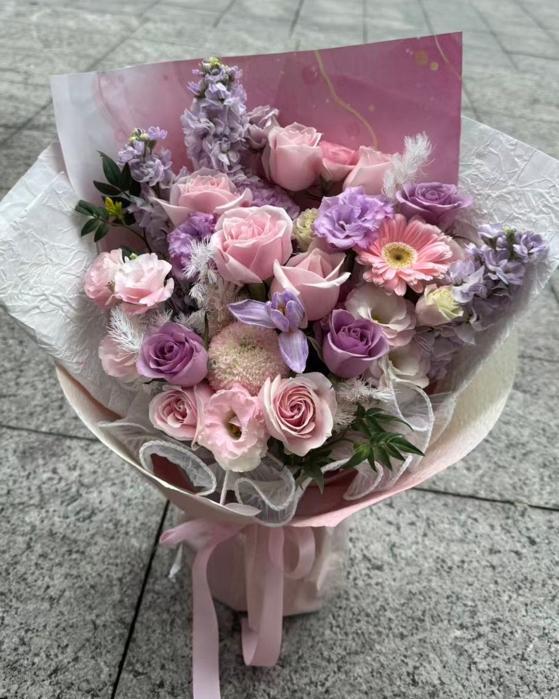 Purple Rose Bouquet紫玫瑰鬱金香花束