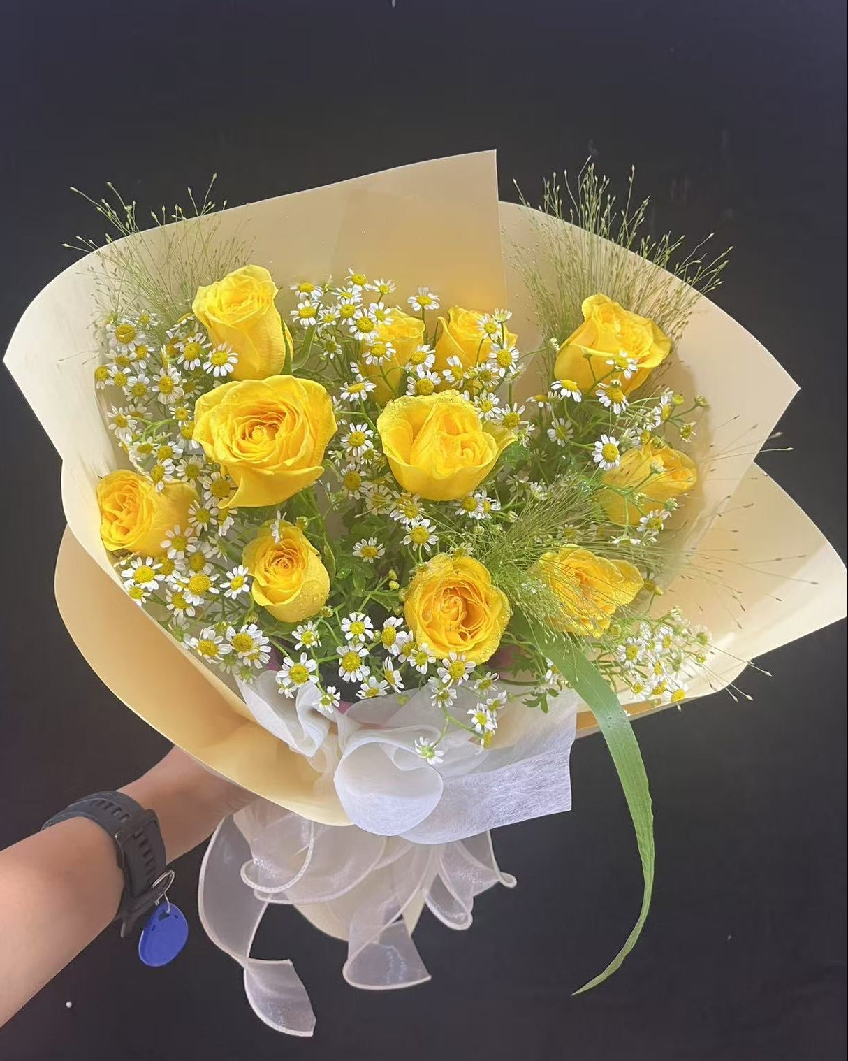 11 Yellow Roses Bouquet 11枝黃玫瑰鮮花