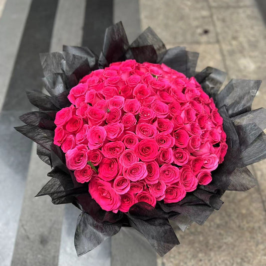 香港花店|Valentine's Day bouquets 99 Roses 情人節99朵弗洛伊德玫瑰花束 即日送貨