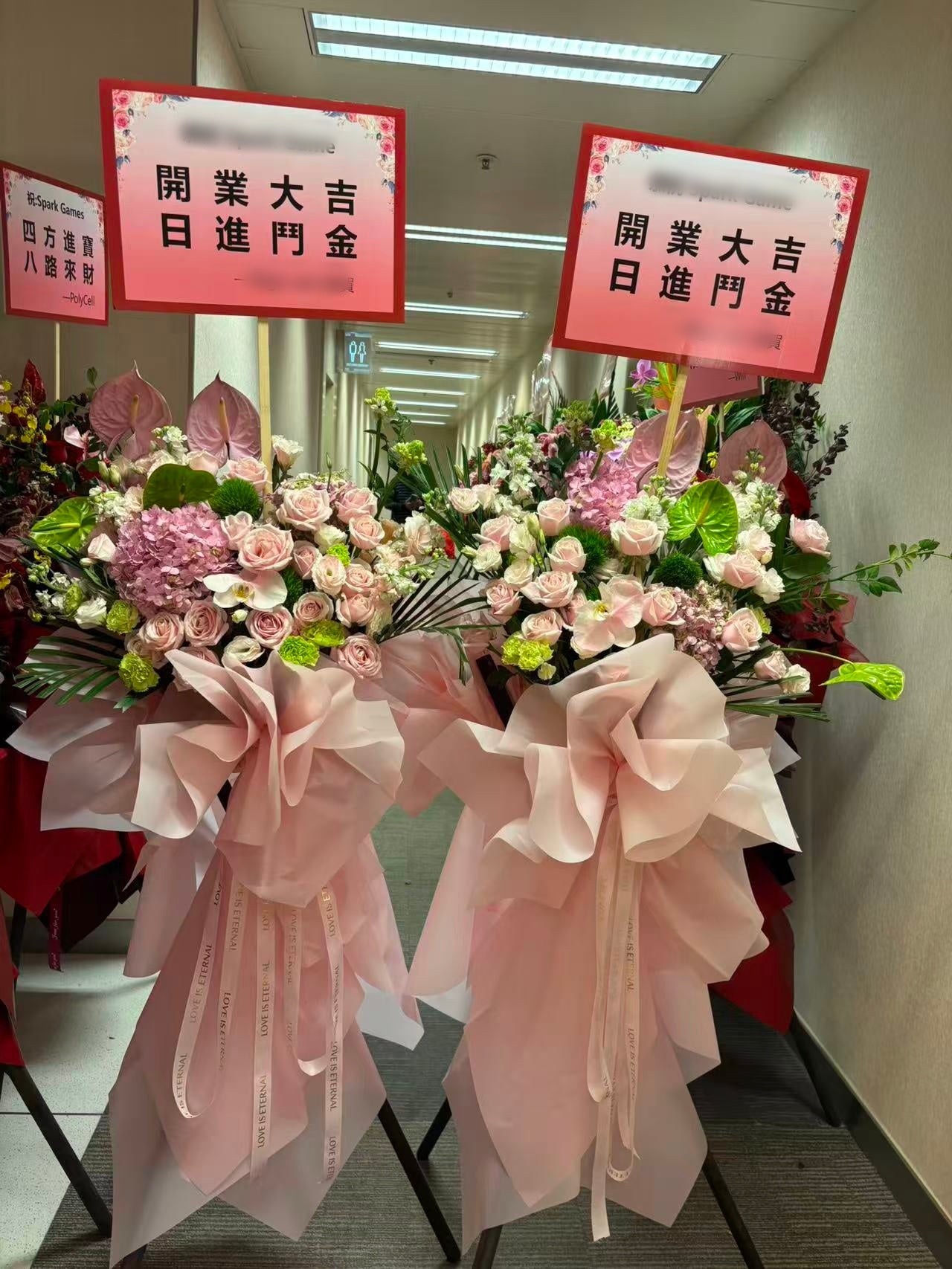 香港花店|開張花籃 喬遷花籃  開業花籃粉色花籃 L21 Opening Basket