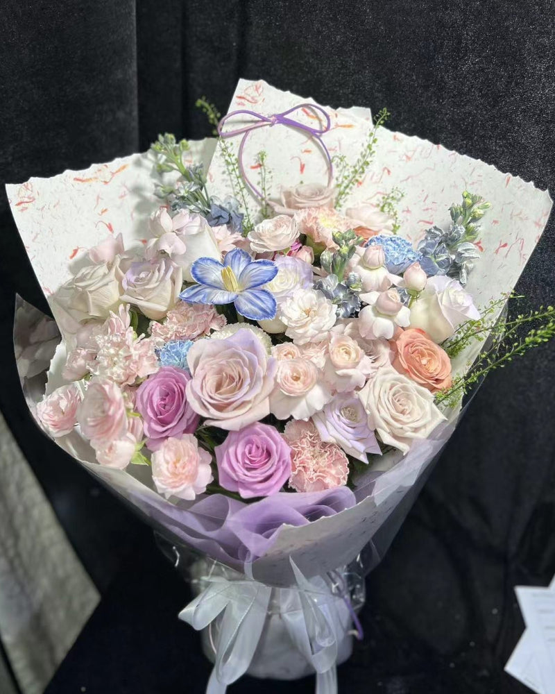 Purple Roses Bouquet 紫玫瑰花束鬱金香 曼塔玫瑰