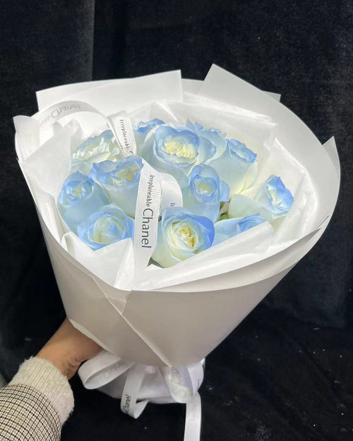 11 Blue Roses 11枝藍白玫瑰