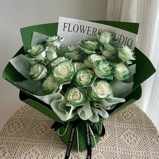 Scottish Green Rose Flower Real Flower S/M