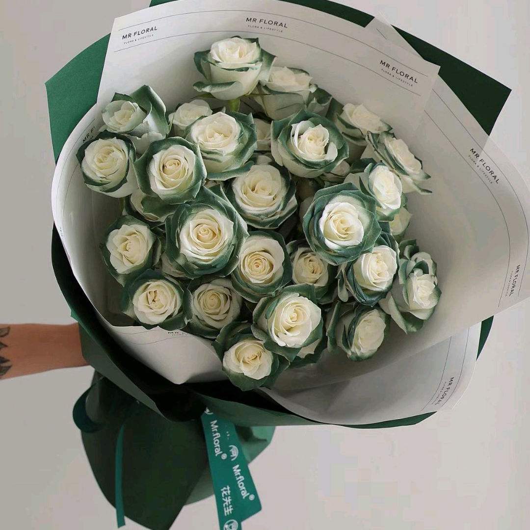 Scottish Green Rose Flower Real Flower S/M