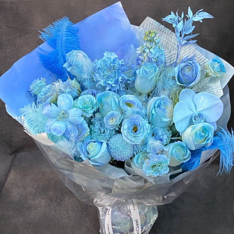 Blue rose bouquet 藍玫瑰L 香港鮮花即日送貨b05