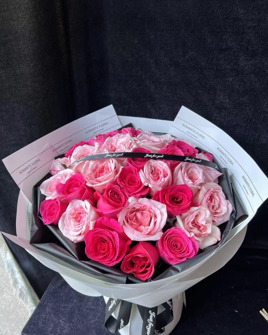 33朵佛洛伊德粉紅荔枝玫瑰香港花即日商品