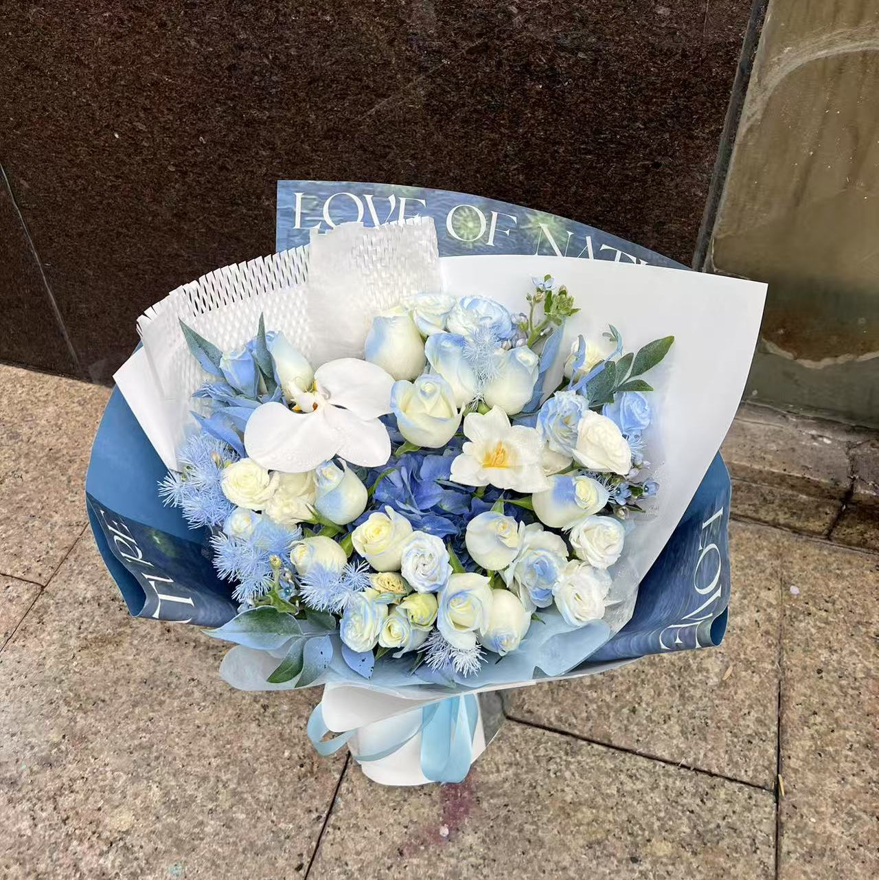 Blue bouquets藍色系花束 香港鮮花即日送貨b21