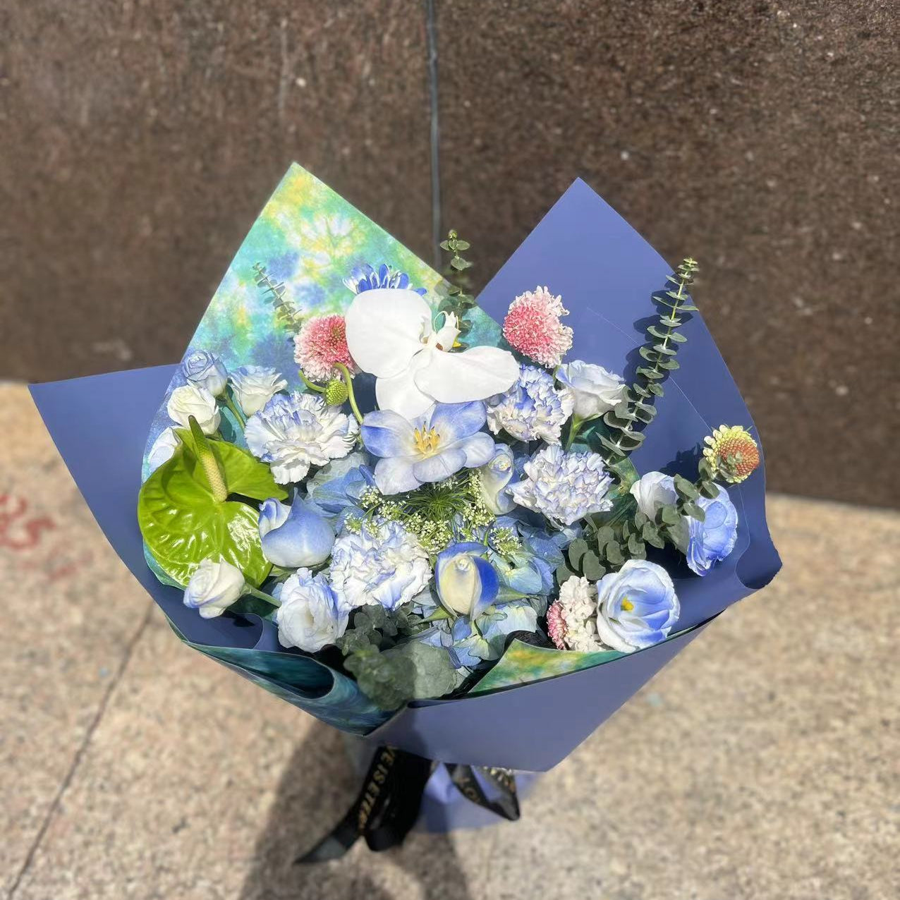 Blue bouquets藍色系花束 香港鮮花即日送貨b12