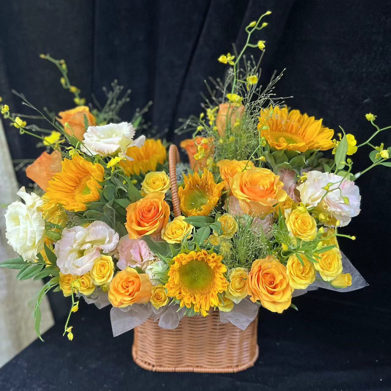 香港花店|Sunflower Box 金色花桶 太陽花籃