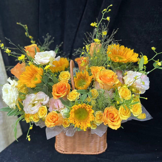 香港花店|Sunflower Box 金色花桶 太陽花籃
