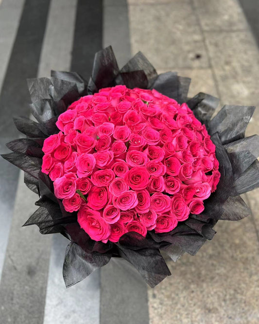 99 Freya Roses Bouquet Wedding Proposal Flowers 求婚鮮花 99朵弗洛伊德玫瑰花束