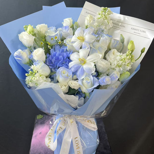 Blue bouquets藍色系花束 香港鮮花即日送貨b22