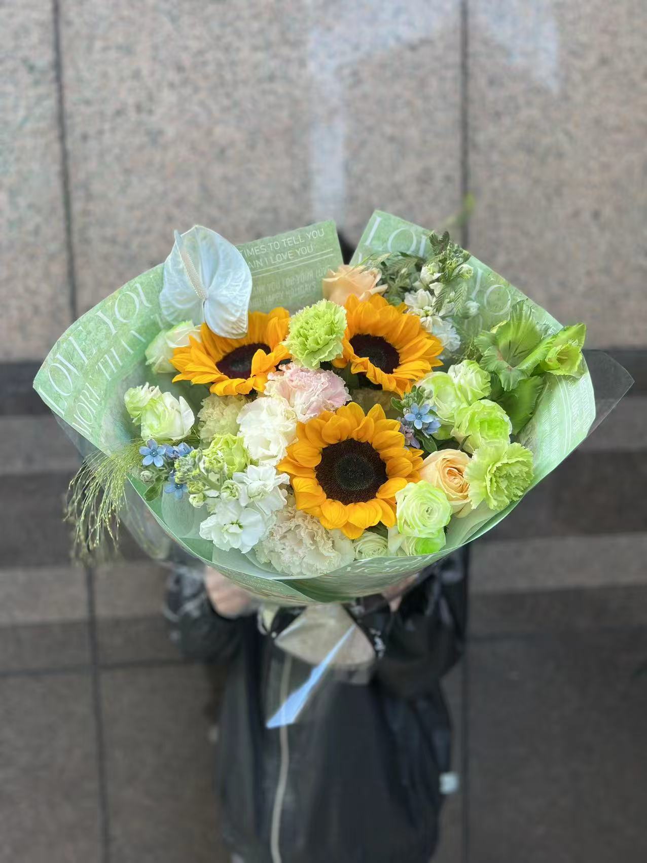 香港花店|Sunflower bouquet Graduation bouquet 太陽花鮮花 畢業鮮花