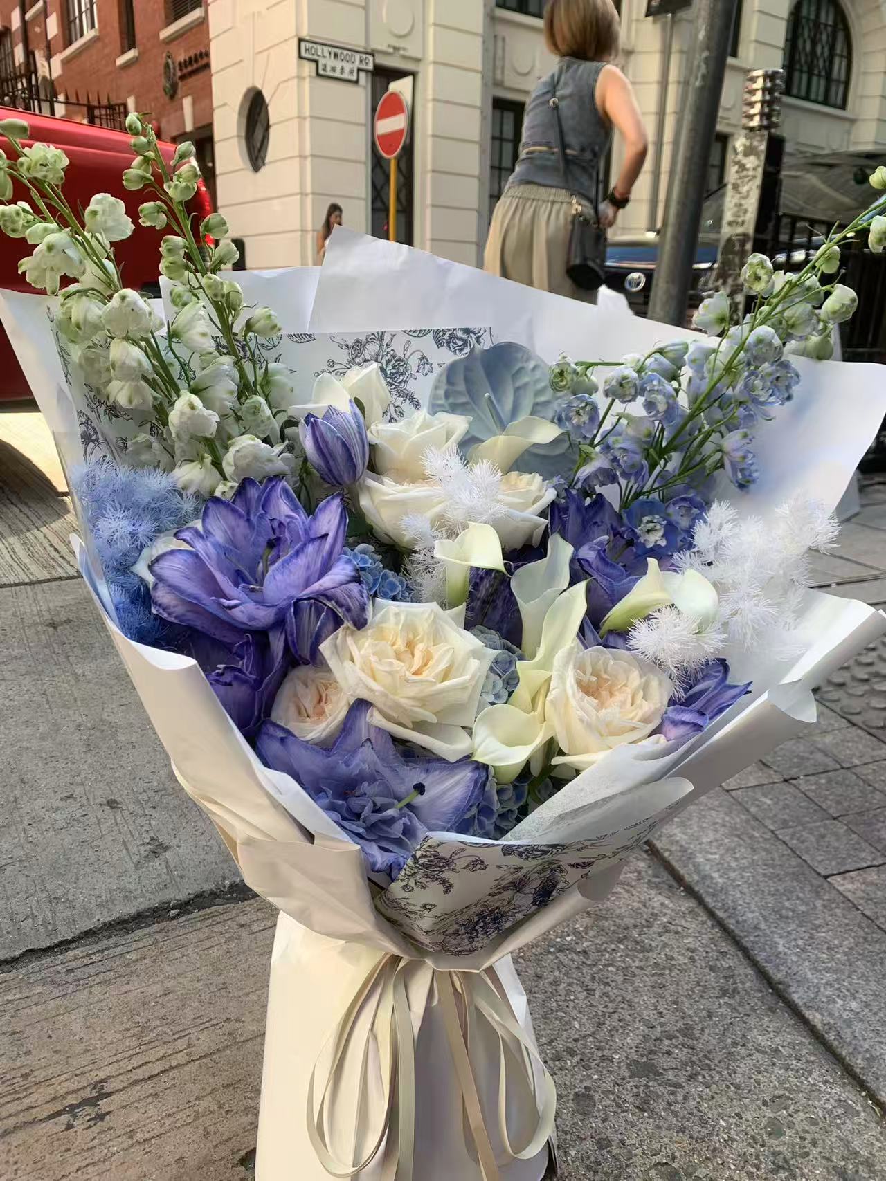 Blue bouquets藍色系花束 香港鮮花即日送貨b23