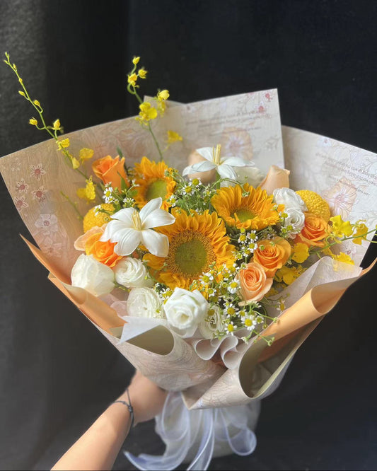 Orange Bouquet 鬱金香太陽花