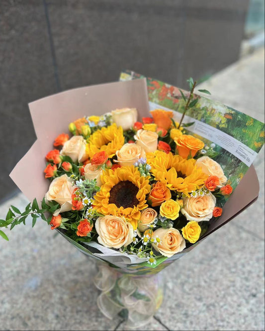 Sunflower bouquet Graduation bouquet 太陽花鮮花 5朵向日葵 畢業鮮花