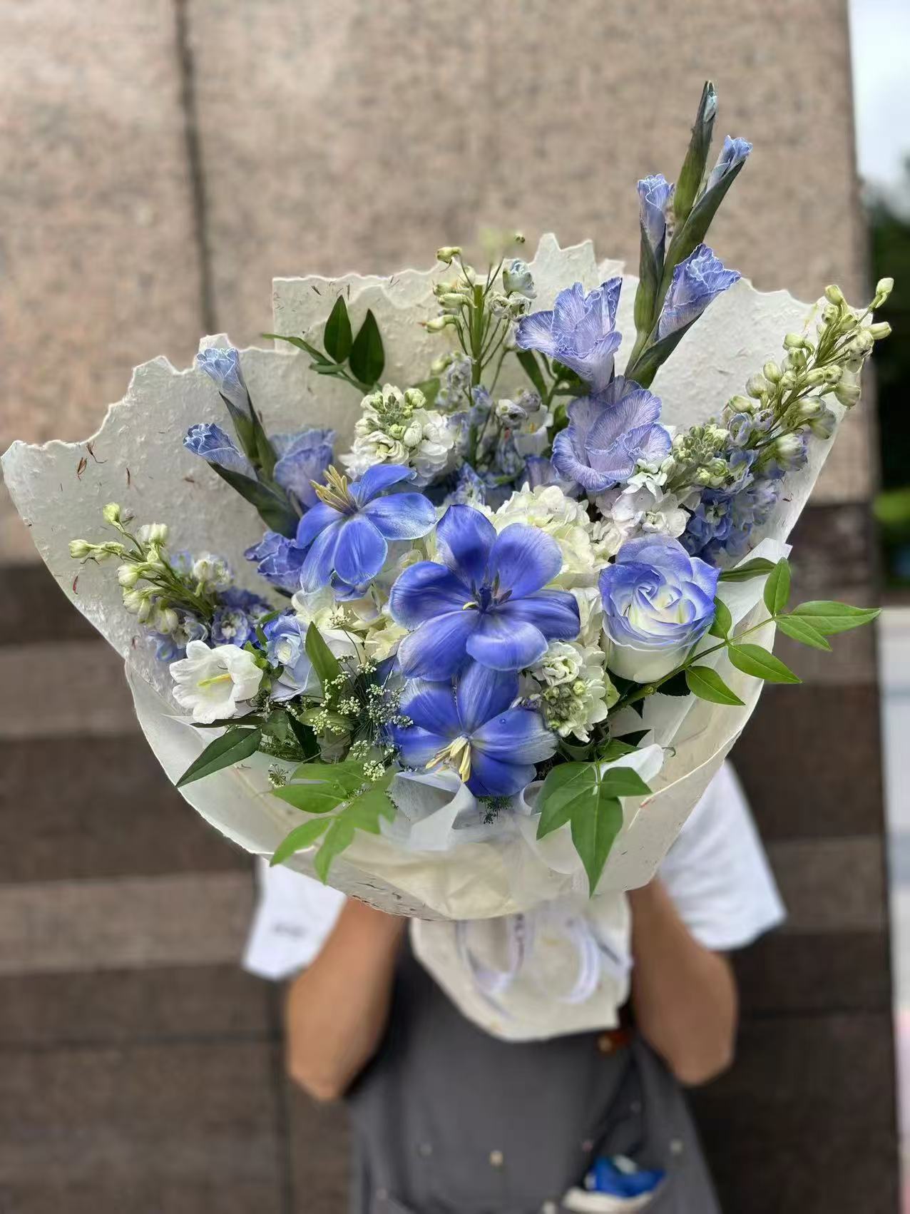 Blue bouquets藍色系花束 香港鮮花即日送貨b31