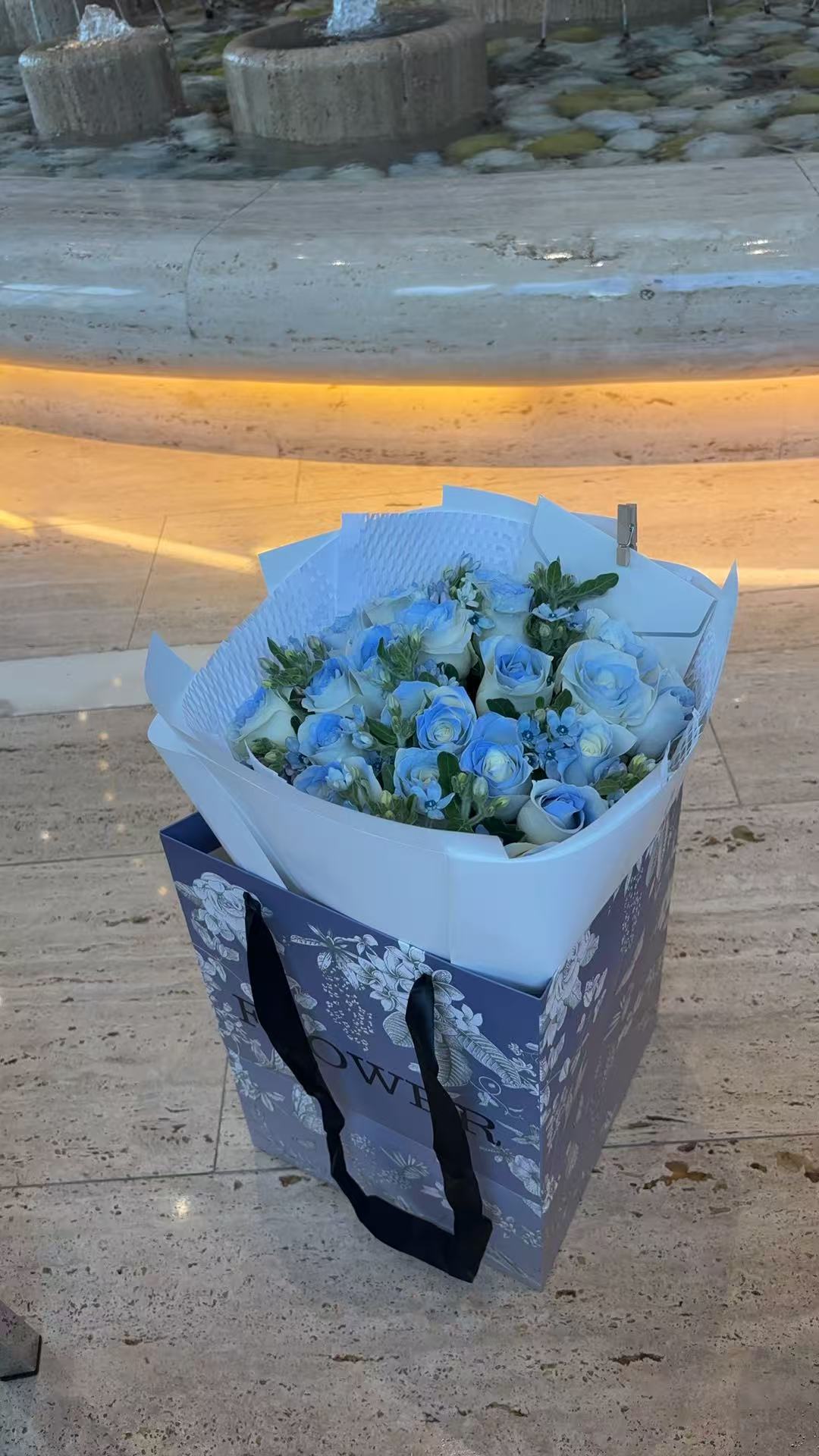 Blue rose bouquet 藍玫瑰19枝 M 香港鮮花即日送貨b43