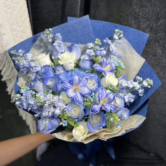 Dark blue bouquet深藍色鮮花 S 香港鮮花即日送貨b6